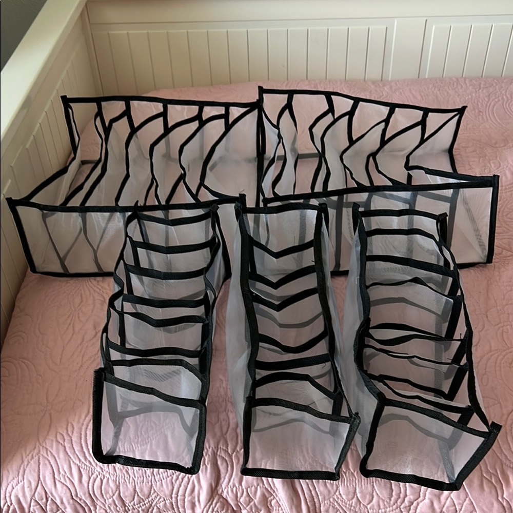 Black and White Collapsible Storage Organizers